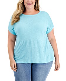 Plus Size Linen T-Shirt, Created for Macy's