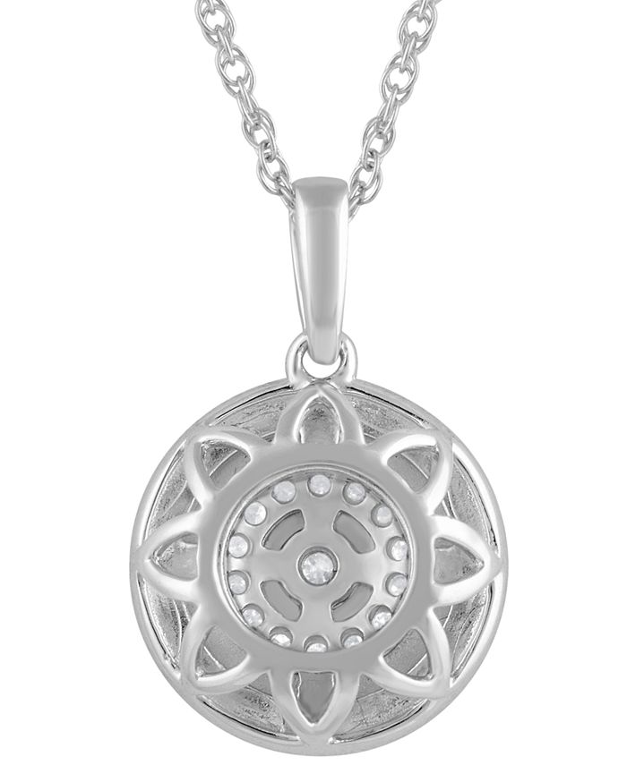 Macy's Diamond Disc 18" Pendant Necklace (1/10 ct. t.w.) in Sterling