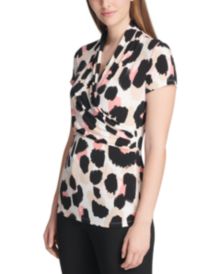 Cheetah-Print Gathered Top