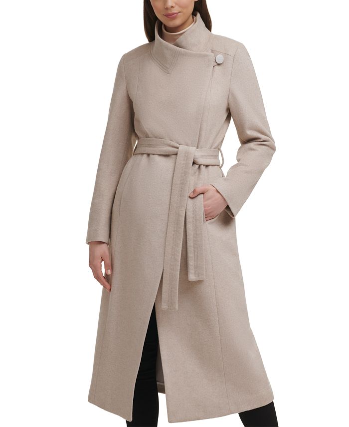 Kenneth Cole Asymmetrical Belted Maxi Coat & Reviews - Coats - Women ...
