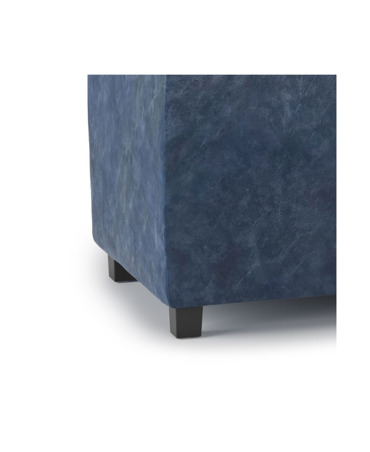 Shop Simpli Home Avalon Storage Ottoman In Denim Blue