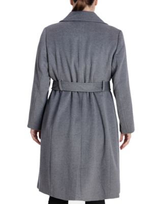 anne klein belted wrap coat