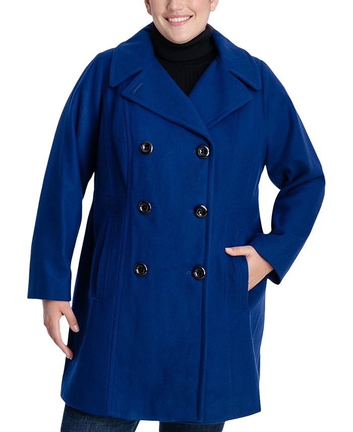 Anne Klein Women's Plus Double-Breasted Peacoat, Created Macy's & Reviews - Coats & Jackets - Plus Sizes - Macy's
