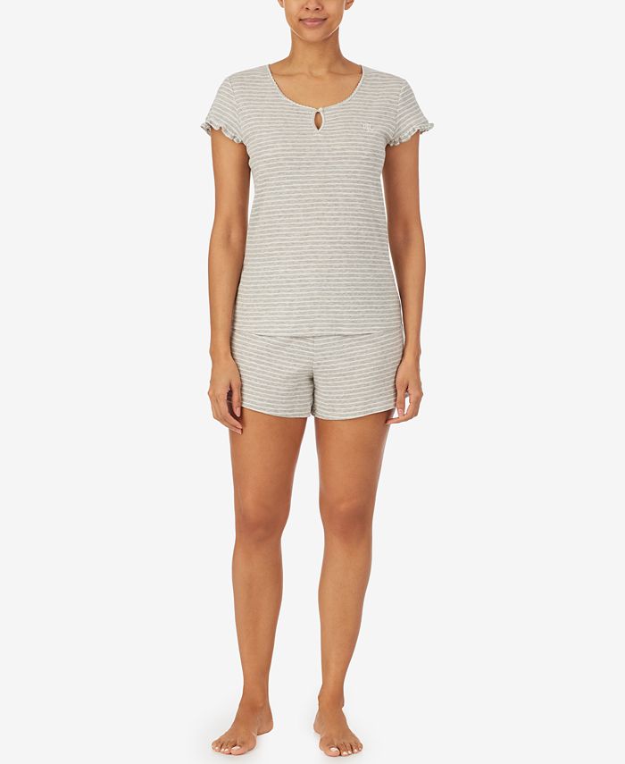 Lauren Ralph Lauren Cotton ShortSleeve Top & Boxer Shorts Pajama Set