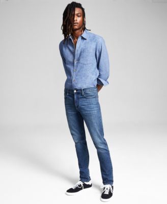 Stretchy blue fashion jeans