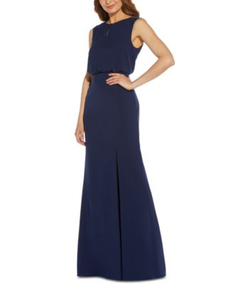 Robe Blouson Adrianna Papell – Bleu Foncé à Perles – Taille 10 – Manches Courtes – Neuf Avec étiquettes