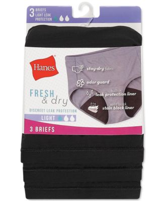 Hanes Women's Fresh & Dry Light Period Underwear, 3-Pk Brief - Macy's