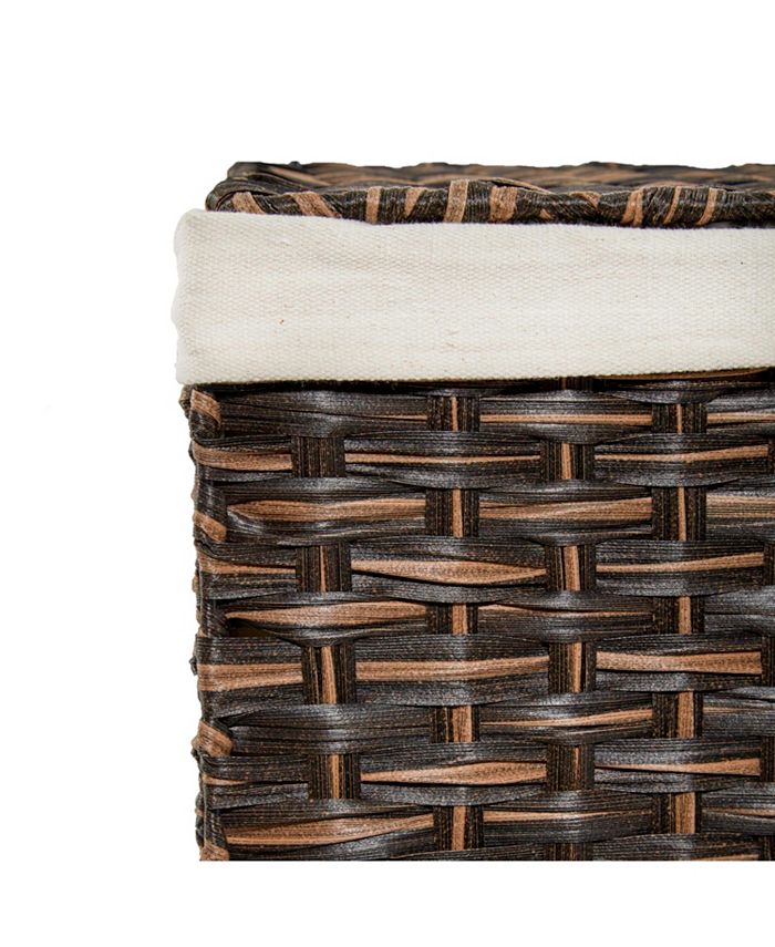 Seville Classics Foldable Rectangular Laundry Hamper with Lid & Canvas