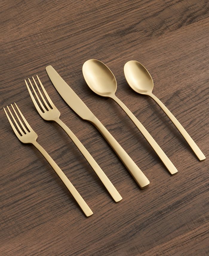 Cambridge Silversmiths Beacon Gold Satin 45Piece Flatware Set, Service