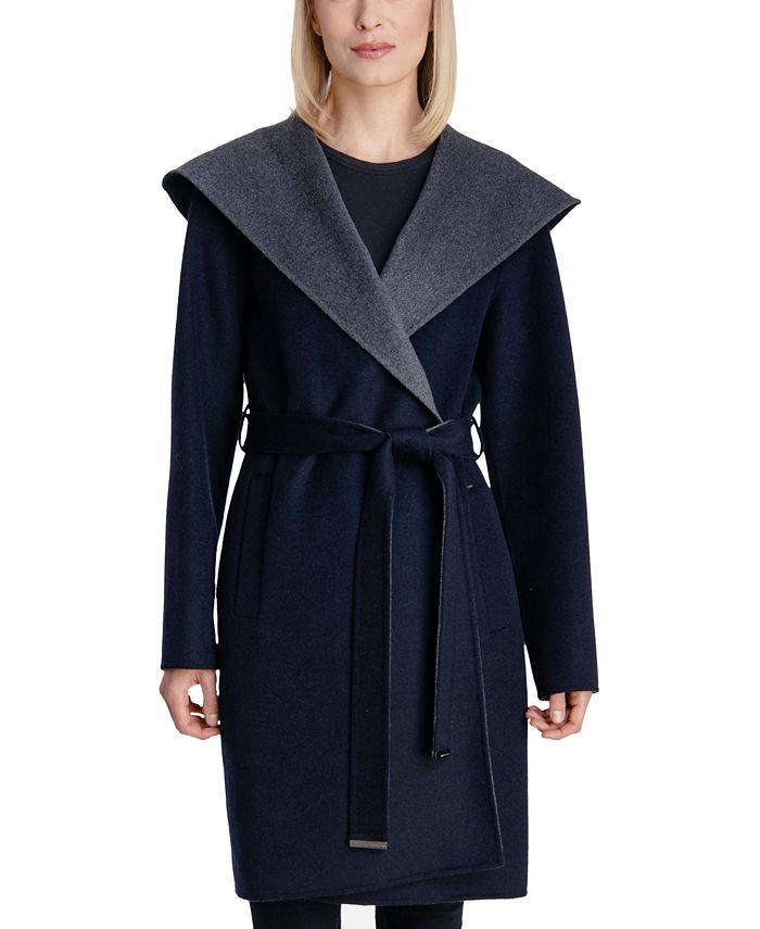 Michael Kors Two-Tone Double-Face Belted Coat & Reviews - Coats ...