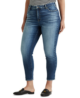 Lauren Ralph Lauren Plus-Size High-Rise Skinny Ankle Jeans - Macy's