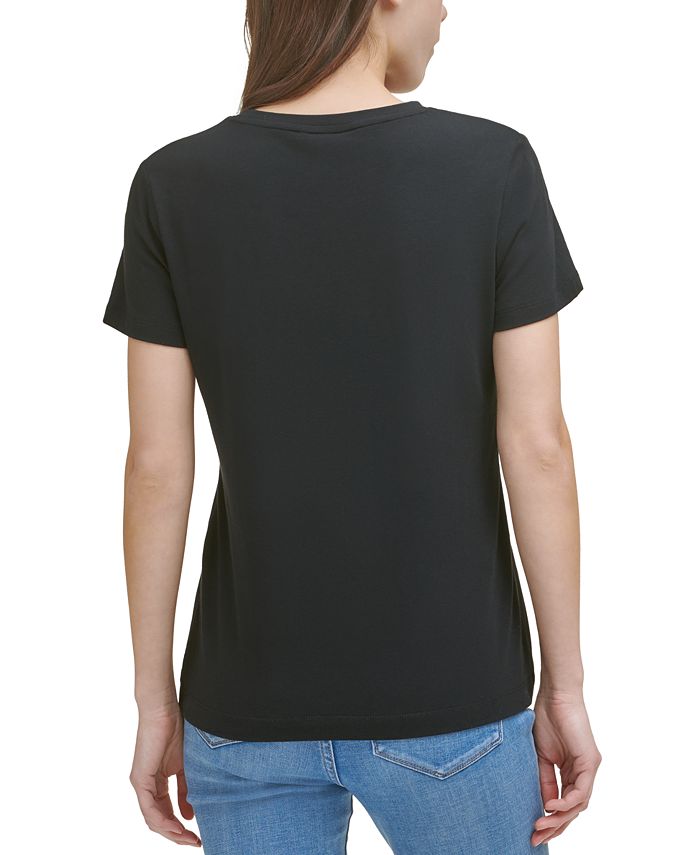 DKNY Rhinestone Graphic T-Shirt & Reviews - Tops - Women - Macy's