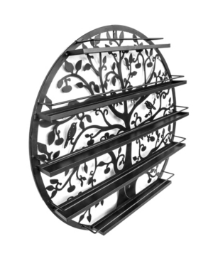Sorbus Tree Silhouette Round Wall Mounted 5-Tier Salon Nail Polish Rack