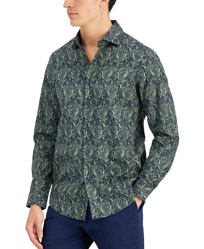 Alfani Men's Regular-Fit Paisley Shirt, Created for Macy's - Macy's