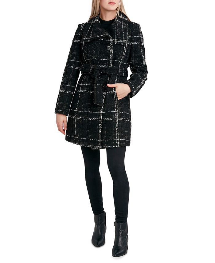 Laundry by Shelli Segal Women's Plaid Wrap Coat & Reviews Coats