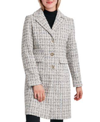 Laundry by Shelli Segal - Single-Breasted Tweed Walker Coat