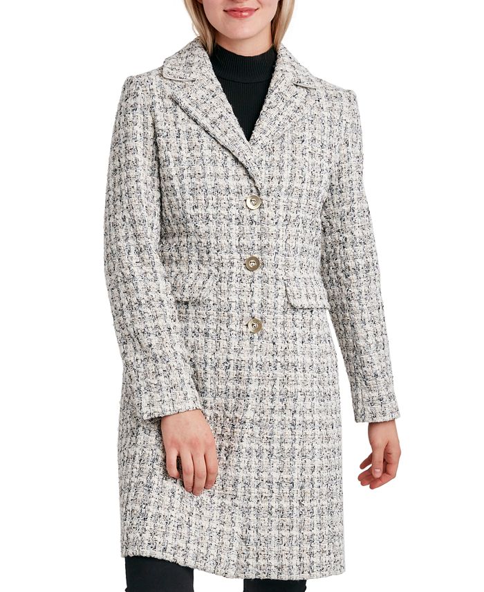 Laundry by Shelli Segal Single-Breasted Tweed Walker Coat & Reviews ...