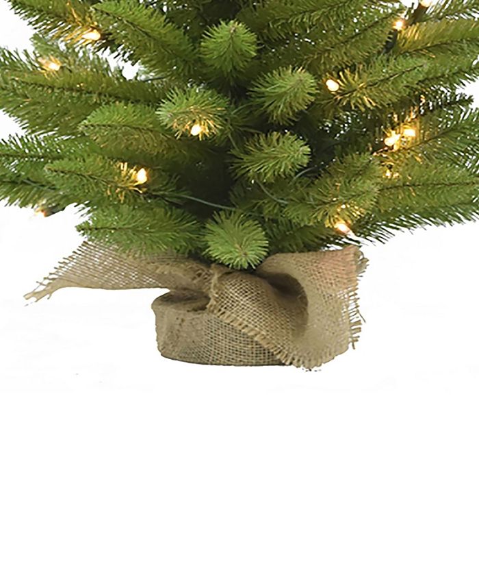 Perfect Holiday 3' Prelit Table Top Christmas Tree with Burlap Base