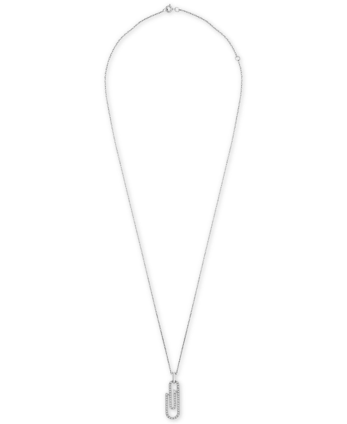 Wrapped Diamond Paperclip Pendant Necklace (1/3 ct. t.w.) in 14k 18