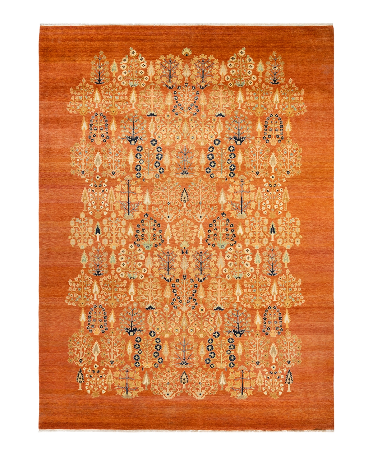 Closeout! Adorn Hand Woven Rugs Eclectic M1749 8'10in x 12'4in Area Rug - Orange