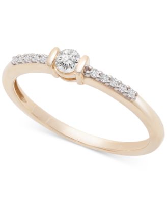 Certified Diamond Stack Ring (1/6 ct. t.w.) in 14k Gold, Created for Macy's