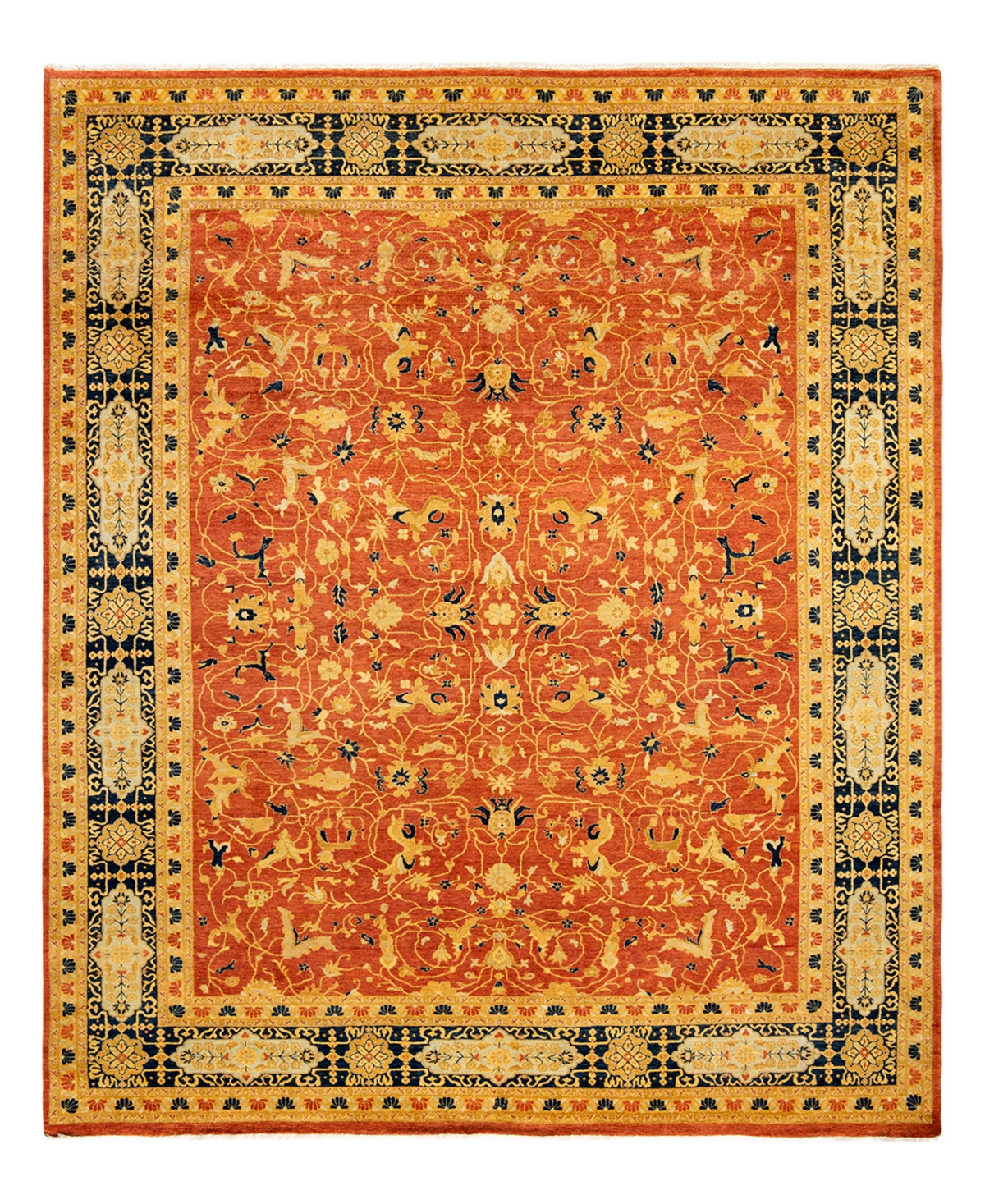 Closeout! Adorn Hand Woven Rugs Mogul M1462 8'1in x 9'10in Area Rug - Orange