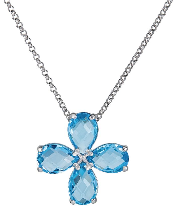 Blue topaz hot sale necklace macys