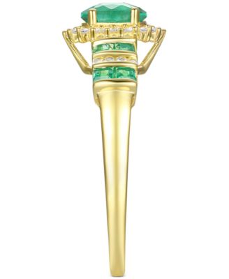 Sapphire (1 ct. t.w.) & Diamond (1/8 ct. t.w.) Ring (Also in Emerald & Ruby) in 14k Gold