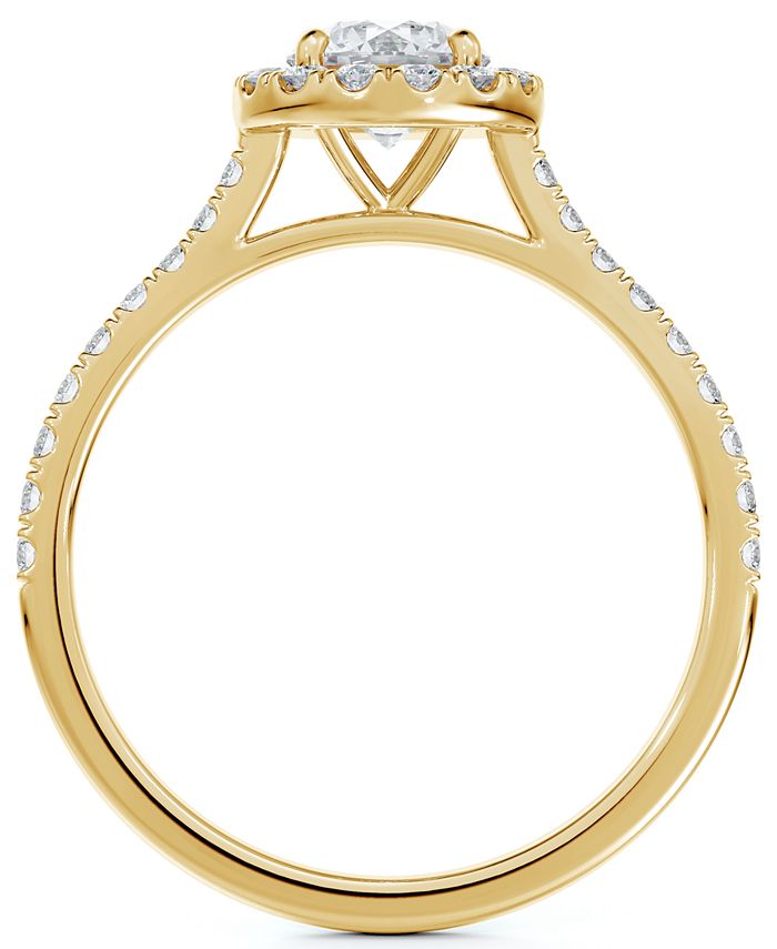 De Beers Forevermark - Diamond Halo Pav&eacute; Band Engagement Ring (1/2 ct. t.w.) in 14k Gold