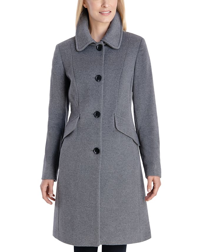 Anne Klein Women's Club-Collar Walker Coat, Created for Macy's ...