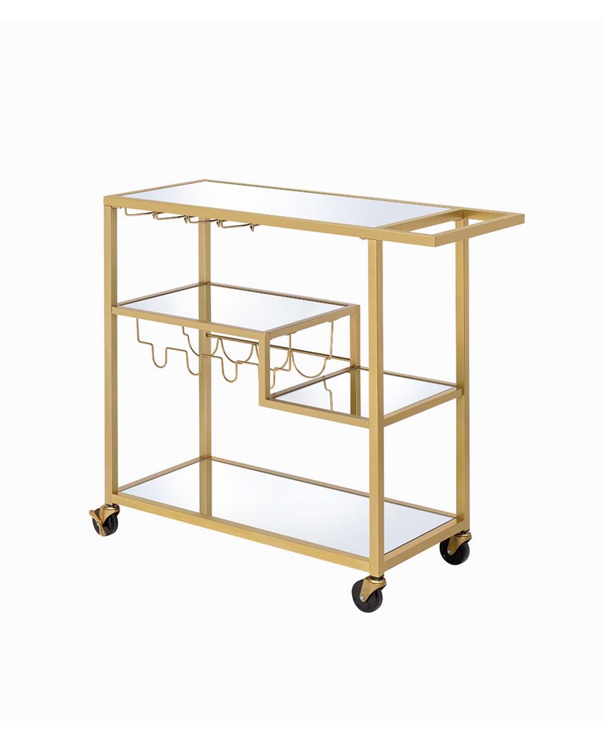 Acme Furniture Adamsen Serving Cart In Champagne And Mirror