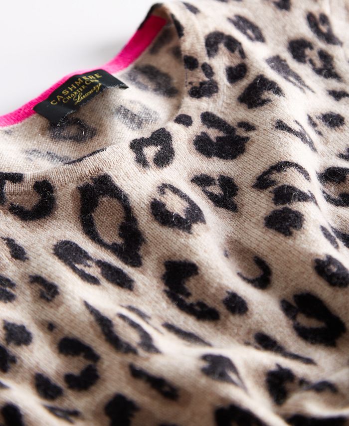 Charter Club Cashmere Cheetah Sweater, In Regular and Petites, Created