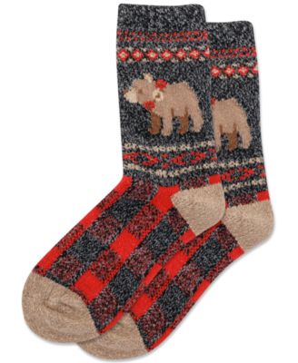 Hot Sox - Fair Isle Bear Boot Crew Socks