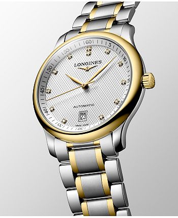 Longines - Watch, Men's Swiss Automatic Master Diamond Accent 18k Gold and Stainless Steel Bracelet 39mm L26285777
