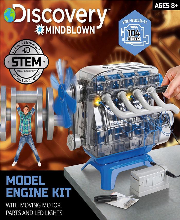 Discovery MINDBLOWN Model Engine Kit, with Moving Parts and Lights