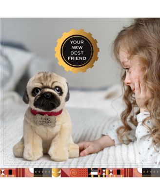 FAO Schwarz Toy Plush Realistic Pug