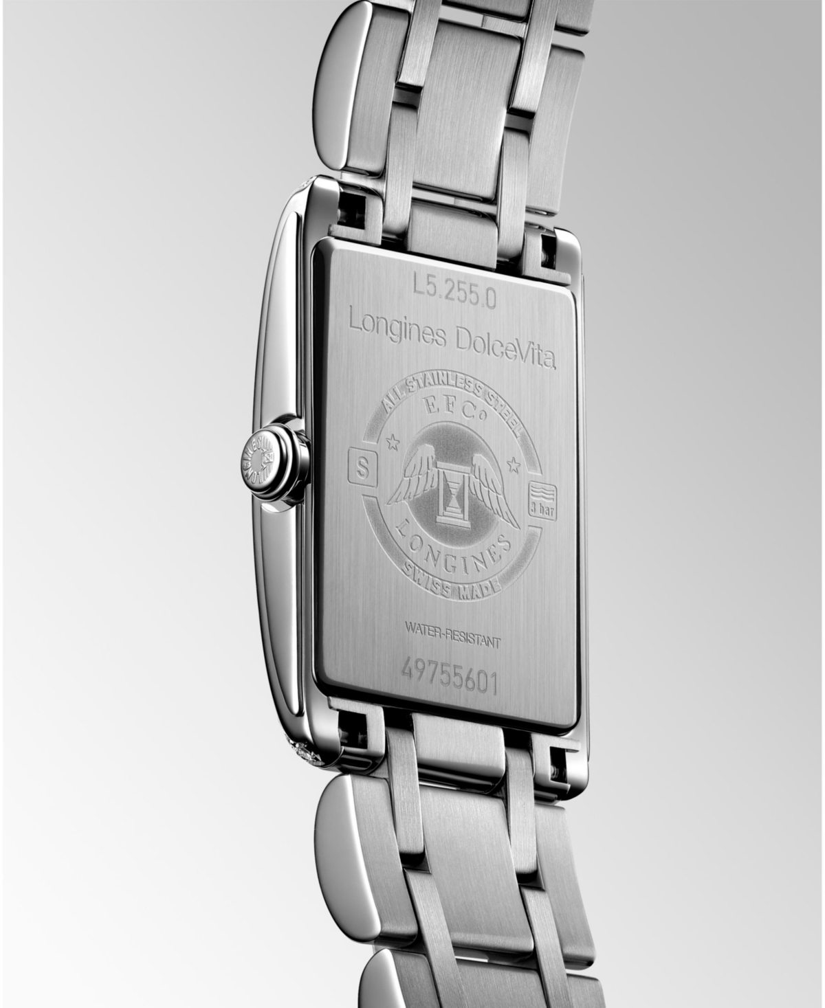 Shop Longines Women's Swiss Dolcevita Diamond (3/8 Ct. T.w.) Stainless Steel Bracelet Watch 21x32mm L52550716 In No Color