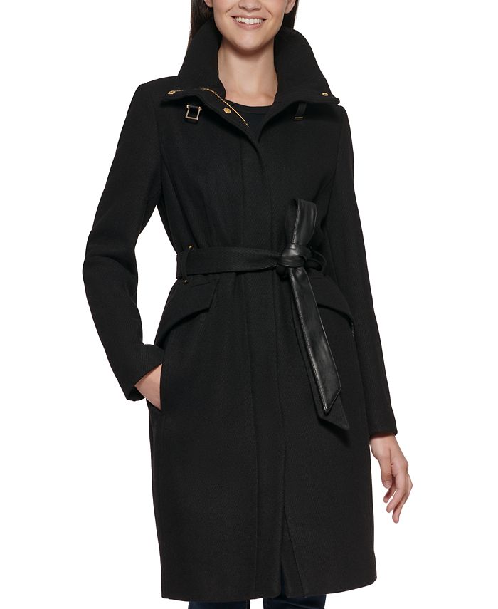 Cole Haan Women's Belted Single-Breasted Wrap Coat, Created for Macy's ...
