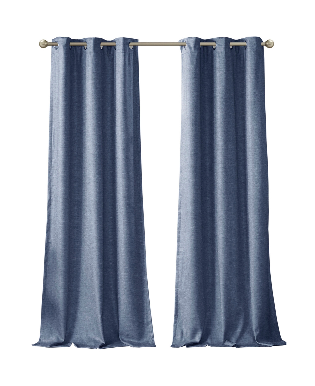 Como Tonal Faux Silk Total Blackout Curtain Panel Pair, 42"W x 95"L - Blue