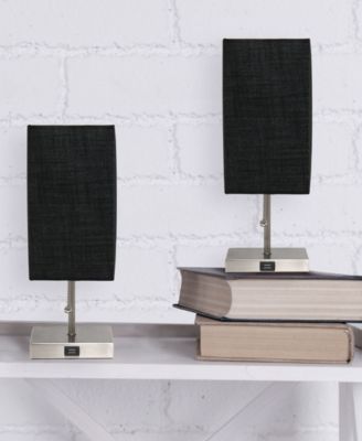 Petite Stick Lamp with USB Charging Port, Set of 2