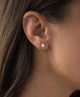 Lab-Grown Opal (1/10 ct. t.w.) & Lab-Grown White Sapphire (1/6 ct. t.w.) Pear Halo Stud Earrings