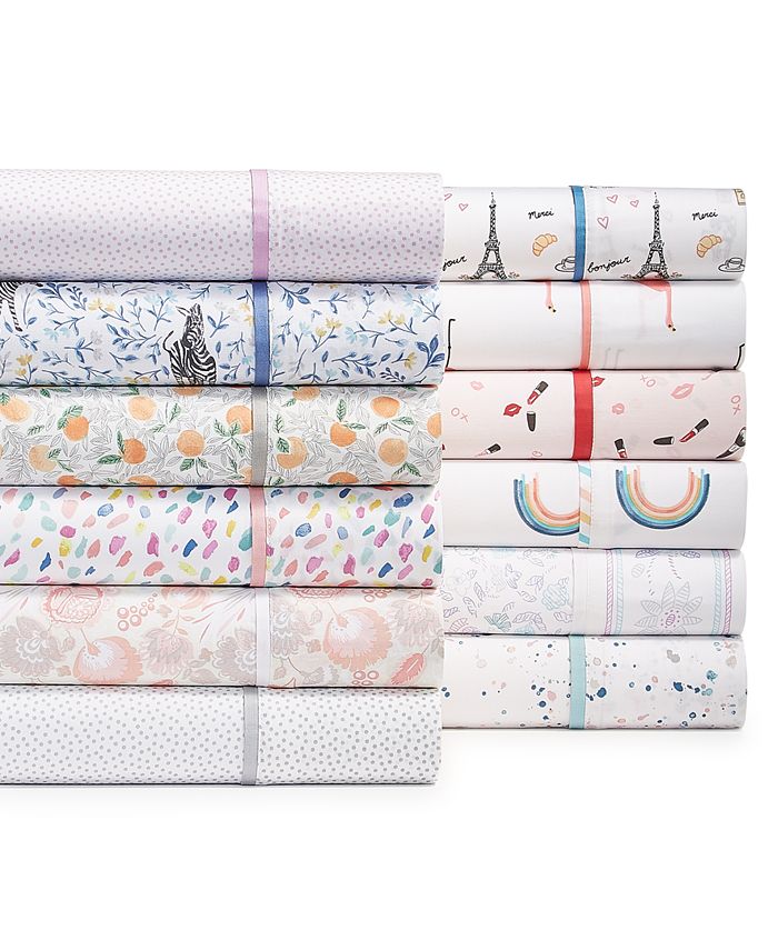 Whim by Martha Stewart Novelty Print Queen 4Pc. Sheet Set, 250 Thread