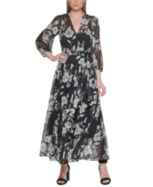 Printed Faux-Wrap Maxi Dress