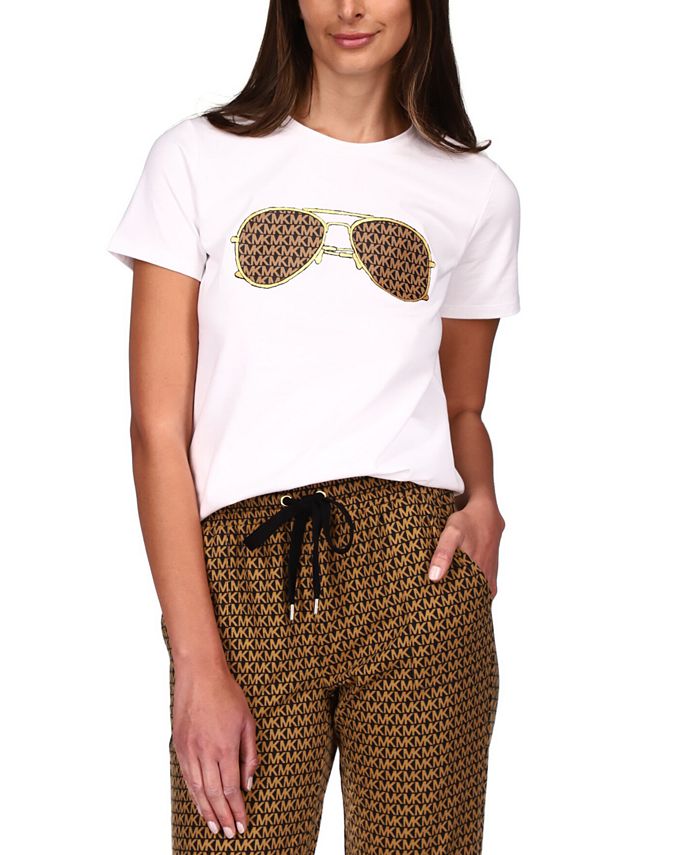 opføre sig Bliv sur Ruckus Michael Kors Sunglasses-Graphic T-Shirt - Macy's
