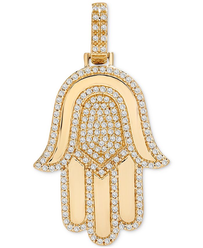 Men's Diamond Hamsa Hand Pendant (1/2 ct. t.w.) in 14k Gold