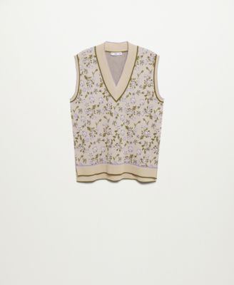 Tさま専用Mame Floral motif hand-knitted vest Mame Floral Motif Hand-Knitted Vest