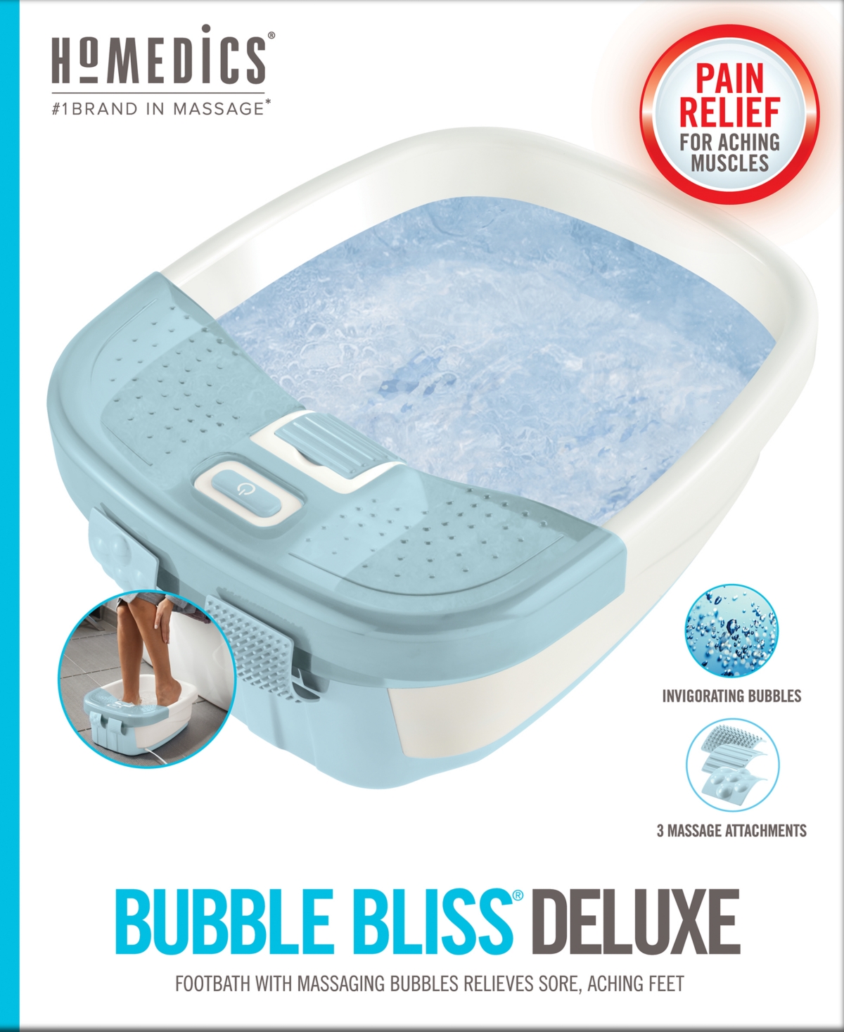 Homedics Fb-50 Foot Bath, Bubble Bliss In Blue