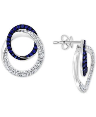 fake sapphire drop earrings