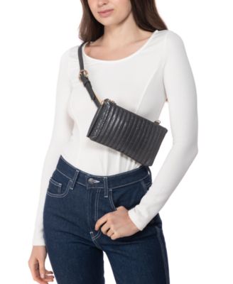 INC International Concepts - Quilted Faux Crocodile Convertible Belt Bag