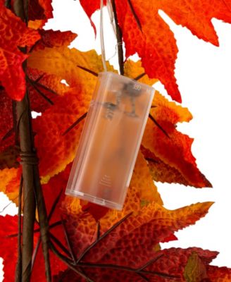 6' L Fall Lighted Maple Leaves Garland